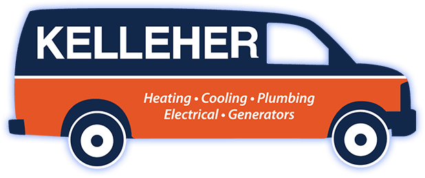 Kelleher HVAC service van in signature orange and blue